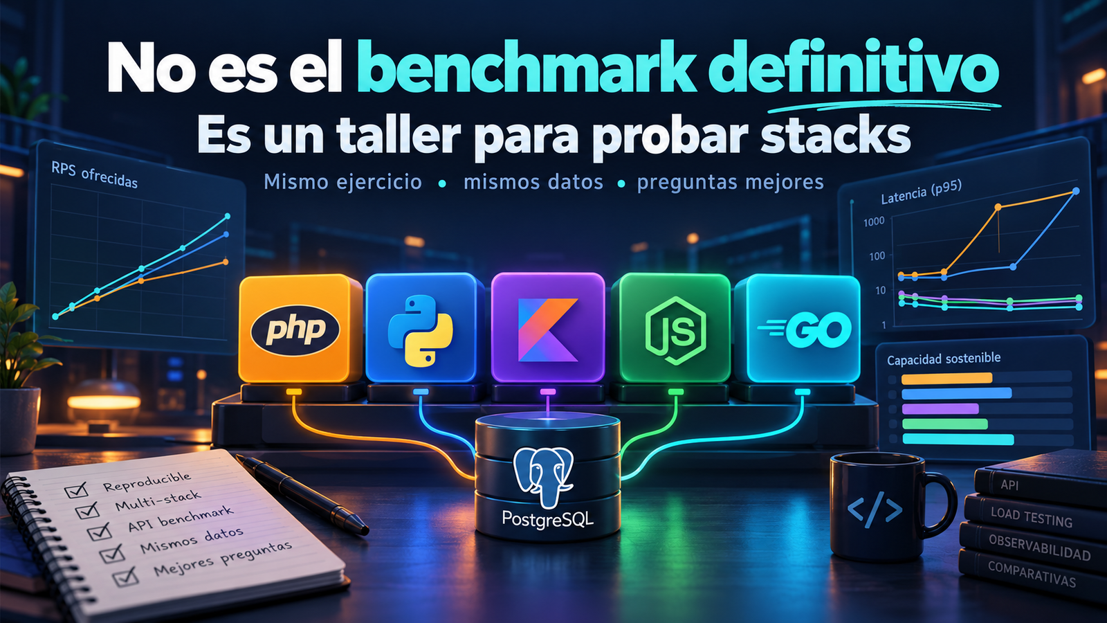 No es el benchmark definitivo: un taller para probar stacks